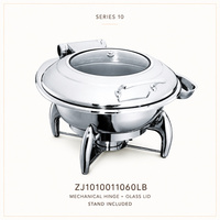 Chauffe-Plat Rond à Induction avec Charnière Mécanique, Équipement Commercial de Restauration, Chauffe-Plat Buffet en Acier Inoxydable