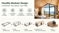 Maison conteneur de luxe de 20 pieds, maison préfabriquée modulaire, maison portable pour usage résidentiel, maison de vacances