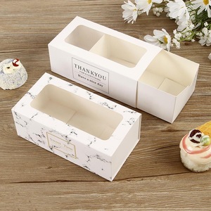 Hộp giấy Kraft màu nâu trắng với cửa sổ rõ ràng hộp bánh mì di động container cho món tráng miệng bánh thực phẩm cho Cookie thiết kế dập nổi - Product Image 3