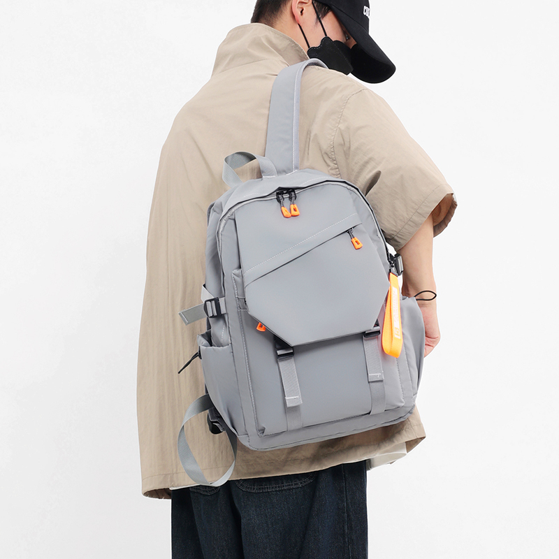 Korean Style Solid Color Men's Laptop Backpack – Model 8822 Casual School & Travel Daypack - View 3