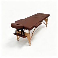 Lit de massage pliable en bois de haute qualité à 3 sections, idéal pour la thérapie et le massage tout en utilisant votre téléphone portable
