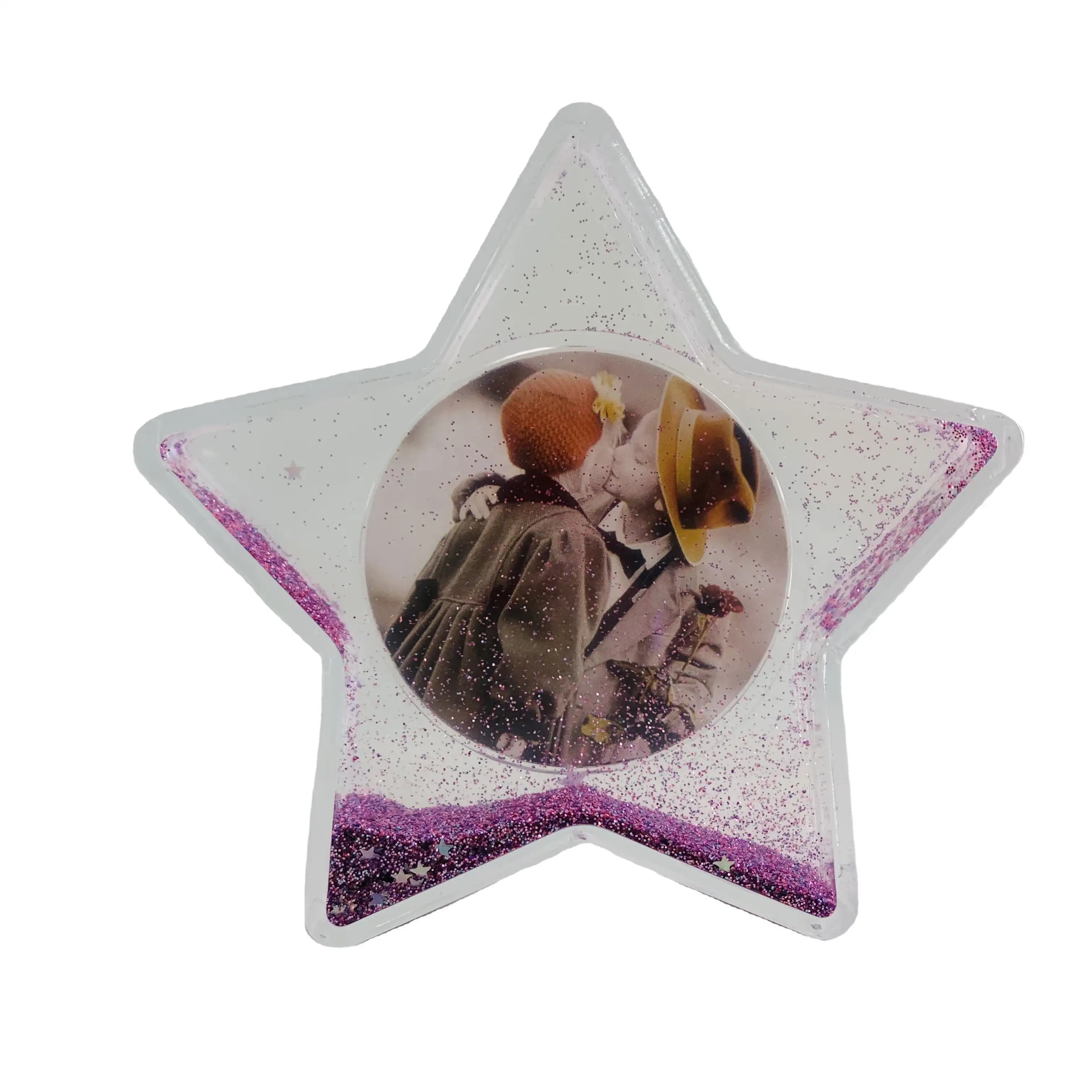 Moldura de plástico para presente de aniversário infantil, moldura de plástico com forma de estrela para crianças, 2020