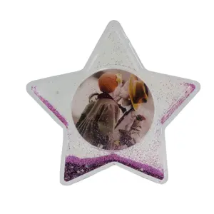 Marco de plástico con forma de estrella para niños, marco de plástico con forma de globo de nieve, regalo de cumpleaños, novedad de 2020