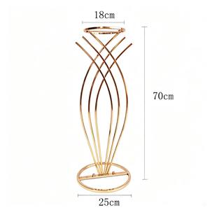 Gold Metal Flower Stand Twisted Mermaid Floral Riser Centerpiece Vases for Wedding <b>Table</b> <b>Party</b> - Product Image 6