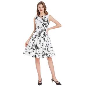 BP000941 BP abito da <span class=keywords><strong>donna</strong></span> senza maniche in cotone con scollo rotondo motivo floreale scavato <span class=keywords><strong>abiti</strong></span> Vintage - Product Image 4