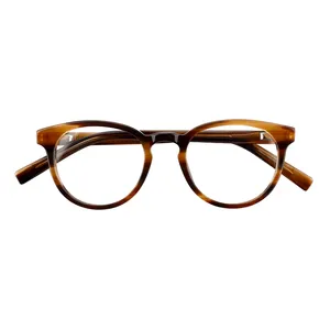 Montatura per occhiali da vista in acetato Vintage rotonda ottica all'ingrosso di vendita calda per uomo