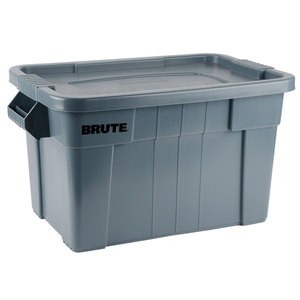 Rubbermaid Brute 20 Gal NSF Boîte de transport empilable <span class=keywords><strong>en</strong></span> plastique grise pour service de stockage des aliments Fourre-tout <span class=keywords><strong>en</strong></span> plastique avec couvercle - Product Image 1