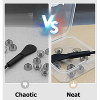 Boîtes de rangement en plastique transparentes avec brosse de nettoyage pour l'amplificateur de son auditif bouchons d'oreille emballage étui de protection Portable