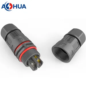 IP67 M20 4pin Screw Lugs Terminal Straight L Type Waterproof Connector For Power 12A