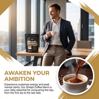 Poudre de café AegleWell au Shilajit, mélange de café aux champignons adaptogènes, supplément de café instantané pour le soutien quotidien de l'énergie et de la concentration