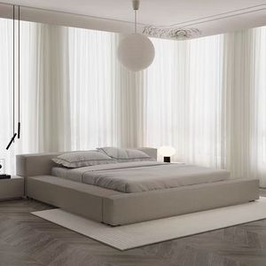 Ý Hiện Đại Sang Trọng Giường Đôi Công Nghệ Vải Nữ Hoàng Kích Thước Phun Thảm Giường Cho Khách Sạn Thạc Sĩ Phòng Ngủ Phong Cách Tối Giản Màu Đỏ Net - Product Image 4