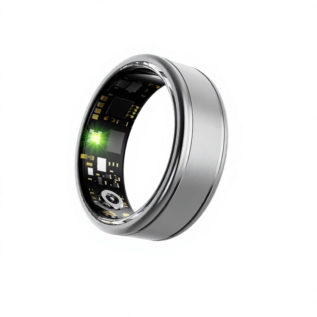 Modern Silver Smart Ring App Control 5 ATM Waterproof Comfortable Sleep Blood Oxygen Fitness Tracker Family Health Care 4 Days