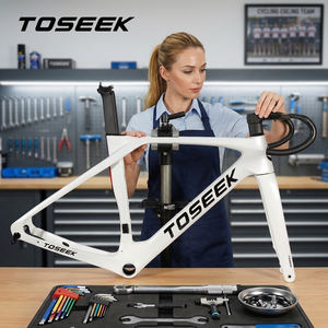 <span class=keywords><strong>TOSEEK</strong></span> 碳纤维公路自行车车架，带 T47 螺纹中轴，全内线走线，适用于公路骑行，用于自行车改装升级，公路自行车车架组 - Product Image 1