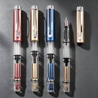 Stylo plume en plastique multicolore à piston rotatif absorbant l'encre avec pointe EF en métal, idéal pour l'usage quotidien des étudiants ou comme cadeau