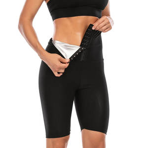 NANBIN Respirant serre-taille transpiration <span class=keywords><strong>Sauna</strong></span> Hip Lift Short amincissant Shapewear Leggings pour femmes - Product Image 5