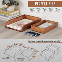 Organizador de Archivos de Escritorio de Madera, Bandeja de Documentos Apilable y Desmontable para Almacenamiento de Papel de Oficina, Organización de Suministros de Escritorio
