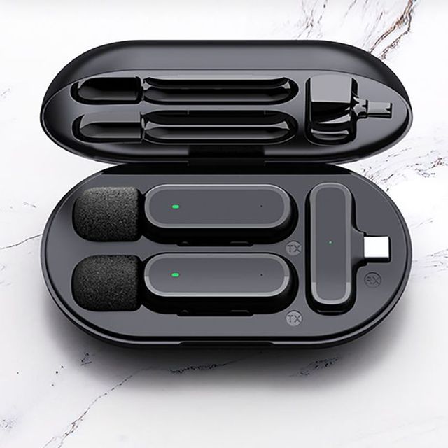 Portable 2.4G Wireless Lavalier Microphone Type-C Lapel Noise Cancelling Live Microphone, Used for Recording Vlogs