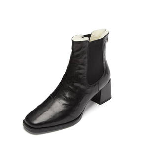 Botín de Mujer con Tacón Grueso y Punta Cuadrada, Cómodo y Multifuncional, con un Diseño de Estilo Retro - Product Image 1