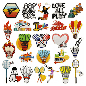 Parches Deportivos de Bádminton con Diseño Bordado 'Love All Play Badminton' para Planchar - Product Image 1