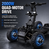 Scooter tout-terrain 4x4 robuste, vitesse maximale de 80 km/h, moteurs de 8000 W, batterie 76 V 59 Ah, suspension indépendante à ressorts sur les 4 roues