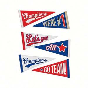 Sublimation <b>Blanks</b> Custom School College Team Athletic Logo Advertising Football Wool Triangle <b>Felt</b> <b>Pennant</b> - Product Image 2