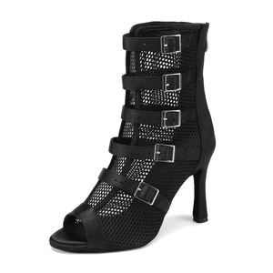 नवीनतम फैशन सुंदर Y006 महिलाओं के उच्च एड़ी साटन + शुद्ध लैटिन नृत्य हॉल उच्च टखने के ऊपर - Product Image 2