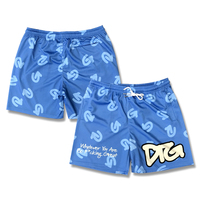 Pantalones Cortos Deportivos Personalizados de Malla Estilo Urbano con Bordado de Baloncesto para Hombre