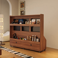 Meuble TV convertible mobile en bois massif, style rétro, moderne et minimaliste, de luxe léger, haut de gamme, pour petit salon ou chambre à coucher