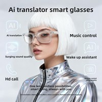 Nouvelle traduction IA pour lunettes intelligentes Traduction en temps réel 100 langues Assistant vocal Contrôle tactile Écoute de musique