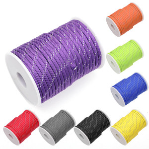 Paracorde réfléchissant 550 cordon 7 brins <span class=keywords><strong>4mm</strong></span> <span class=keywords><strong>corde</strong></span> de tente Camping survie accessoires d'avertissement Parachute ligne randonnée auvent longe - Product Image 1