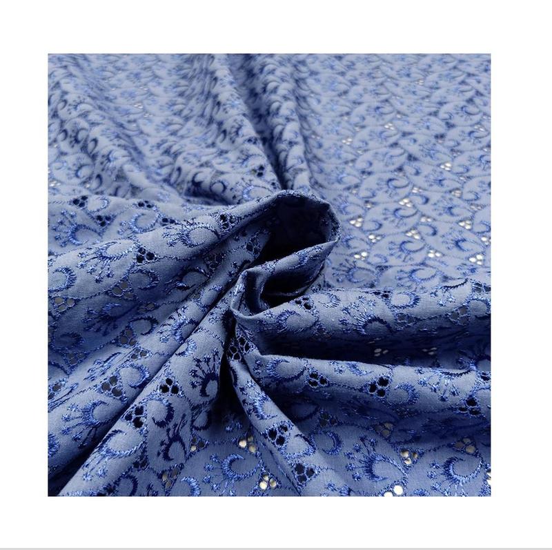 Embroidered Lace Fabric Colorful Eyelet Fabrics