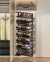 UZIA-17-15.7 Meuble à chaussures en métal, rangement de chaussures gain de place, étagères à chaussures pour placard domestique, organisateur de rangement pour chaussures