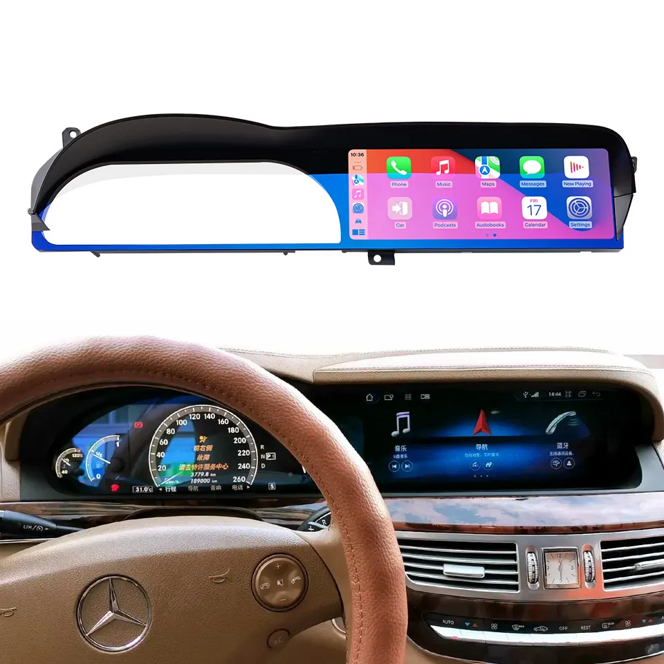 Zlh Android dokunmatik ekran araba 12.3 "Stereo Carplay oto Mercedes Benz S Class W221 W222 araç Dvd oynatıcı Gps radyo navigasyon için