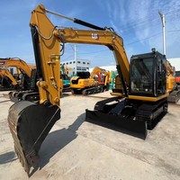 Excavatrice hydraulique sur chenilles Cat 307 d'occasion, 7 tonnes, petite pelleuse, moteur turbo Cat C2.4, pour la construction de maisons et l'aménagement paysager