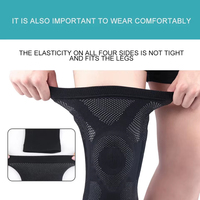 Genouillères en gel avec logo personnalisé, stabilisateurs latéraux en silicone, genouillères élastiques tricotées pour soulager la douleur lors des activités sportives légères