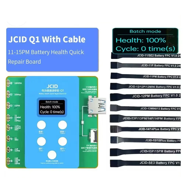 JCID Q1 Battery Health Quick Repair Board for IP 11-15PM DIY OEM Efficiency Improvement Tool with No External Cable
