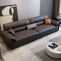 Canapé en cuir PU écologique résistant aux griffures de chat, design minimaliste moderne, trois places, style italien, ligne droite
