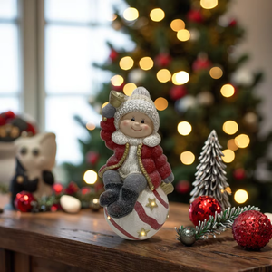 งานฝีมือทำจากเรซินลูกบอลสำหรับนั่งกลางแจ้งของตกแต่งสวนพร้อมหมวกต้นคริสต์มาสเทศกาลปีใหม่ของขวัญสำหรับงานเลี้ยง - Product Image 1