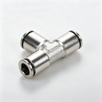 PE Tee Pneumatic Quick Connector Nickel Plated Brass Air Pipe Push Fit Fitting High Pressure Corrosion Resistant PE4/6/8/10/12