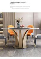 Table ronde plateau tournant lumière luxe ardoise Table à manger ronde maison Table à manger chaise Table combinée Table à manger ronde