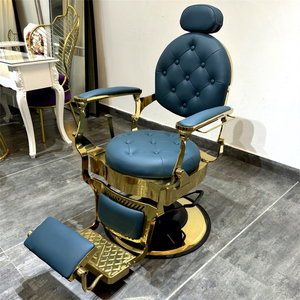 Silla de Barbería Profesional KISEN, Estilo Vintage Dorado Retro, para Peluquería, Estilismo y Corte de Cabello para Hombres - Product Image 1