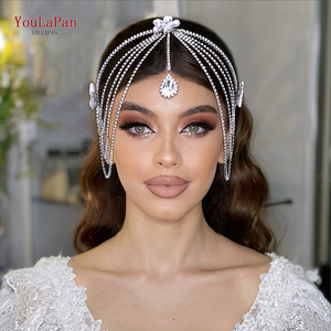 YouLaPan HP763 Coiffe de mariée artisanale avec strass argentés étincelants, bandeau de mariage pour coiffures de mariée - Product Image 4