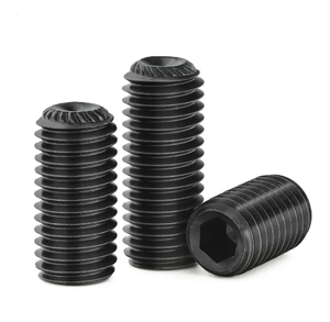 LeGood DIN916K hex with knurled head <b>set</b> <b>screw</b> M3 thread 3mm long 12.9 grade black - Product Image 4