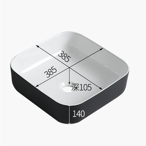 KD-02CBC <span class=keywords><strong>Lavabo</strong></span> da Appoggio in Ceramica di Alta Qualità, Design Bianco e Nero, Stile Moderno per Hotel di Lusso - Product Image 5