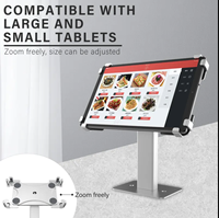 Support de tablette métallique antivol réglable compatible iPad pour système de point de vente (PDV) pour supermarché, centre commercial, machine de point de vente à écran tactile IDock