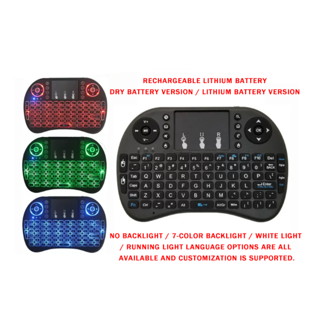 Mini Wireless Keyboard and Mouse - Mini I8+ Keyboard Mouse with 2.4G Touchpad and Mouse Buttons