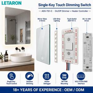 Nuovo Design Interruttore Touch a Specchio Ultra Sottile, Controllo Dimmer Touch a Un Tasto 6.5mm DC12/24V 5000mA per Specchio - Product Image 1