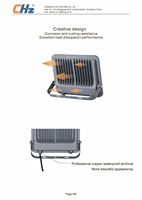 Projecteur LED CHZ-FL04 30W 100W 200W 500W AC 100-265V IP65 Montage en surface