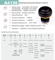Interrupteur à bouton-poussoir étanche IP67 TOOWEI rond de 12 mm avec borne à souder autobloquante