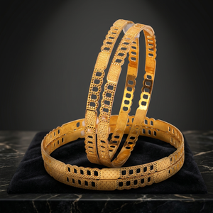 Gold Plated Wedding <b>Bangles</b>, Traditional Indian Gold <b>Bangles</b>, Gold <b>Bangles</b> for Women, <b>Copper</b> & Brass Chapado En Oro Oro Laminado - Product Image 3